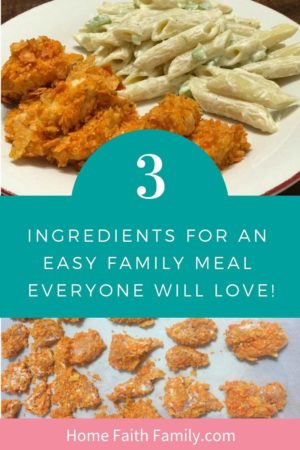 Need a quick dinner that everyone will eat? This 3 ingredient Doritos chicken is a perfect dinner for picky eaters. Cheap, easy, and yummy! #dinnertime #dinner #familymeals