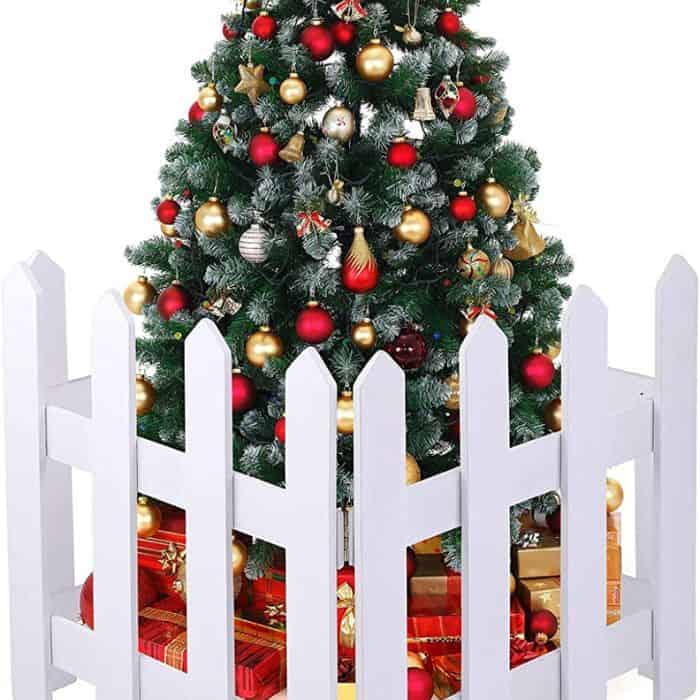 Aneco 4 Pack Christmas Wooden Picket Fence