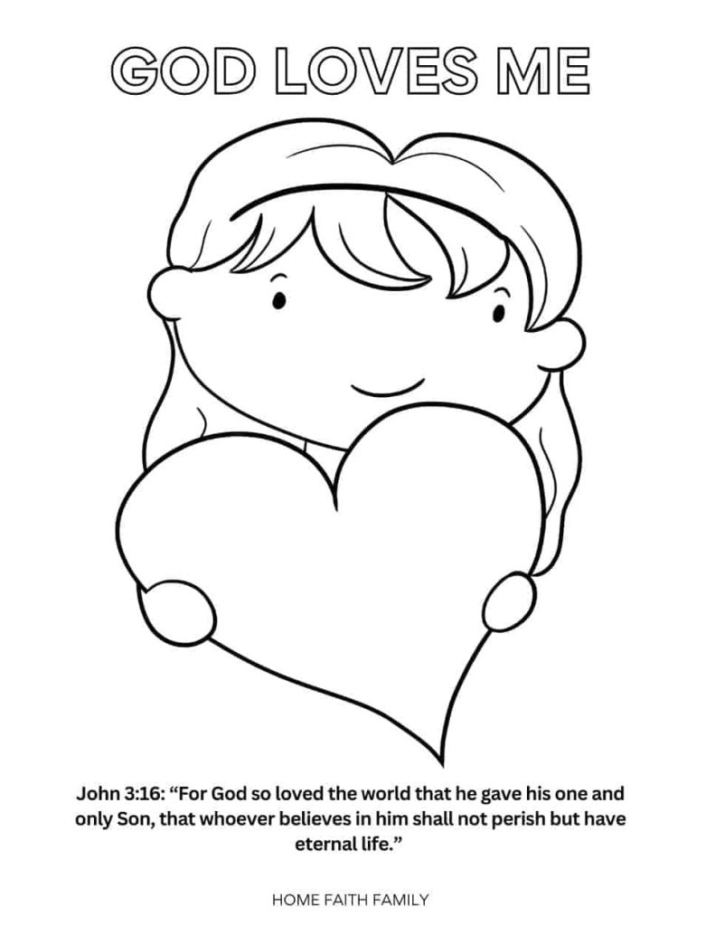 valentine for jesus coloring pages