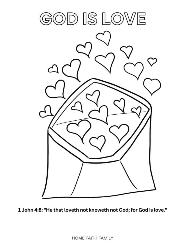 christian valentine coloring pages