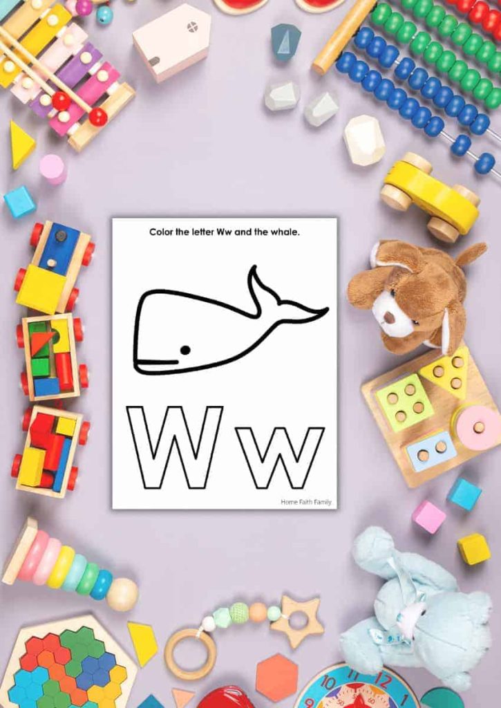 Coloring The Letter W Worksheets For Preschool Children