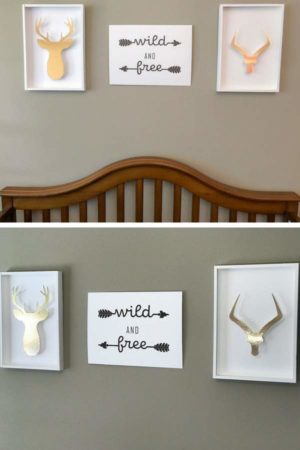 This West Elm knock off home décor is perfect for your next bedroom decorating idea. Inspired by the theme, "wild and free" for a boy's bedroom, you're going to love having this diy bedroom décor in your home. Grab the free svg file for the Cricut using the knife blade, or learn how you can make this by hand. | svgs Cricut | West Elm inspired | diy West Elm | bedroom West Elm | home decorations | West Elm decor