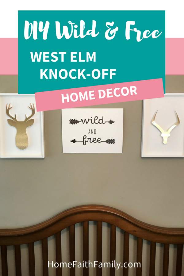 This West Elm knock off home décor is perfect for your next bedroom decorating idea. Inspired by the theme, "wild and free" for a boy's bedroom, you're going to love having this diy bedroom décor in your home. Grab the free svg file for the Cricut using the knife blade, or learn how you can make this by hand. | svgs Cricut | West Elm inspired | diy West Elm | bedroom West Elm | home decorations | West Elm decor