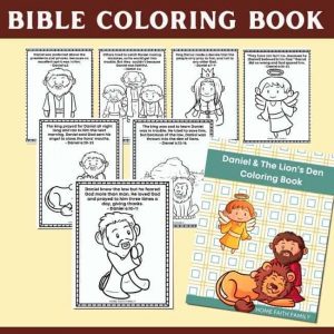 Daniel and the Lion's Den free printable coloring book.
