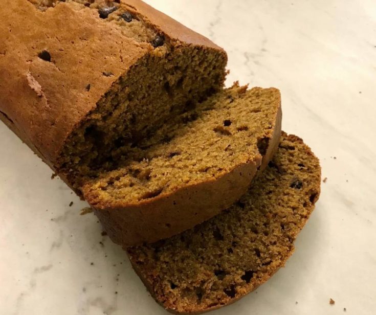 This easy chocolate chip pumpkin bread recipe is our family's favorite! Whether there is a craving for warm bread on a cold winter day or we are making a batch to freeze for later, this pumpkin bread will be a huge hit in your kitchen. Continue reading to start baking this easy recipe. #pumpkin #pumpkinbread #chocolate #chocolatechip #food