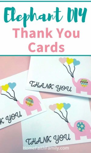 These elephant thank you cards are so adorable! For a quick, easy, and free Cricut project, you're going to love this homemade tutorial that will make anyone smile. Keep reading for your free svg file and learn how to make these easy DIY thank you cards in minutes. #cricut #cricutmade #diy #thankyou #svg