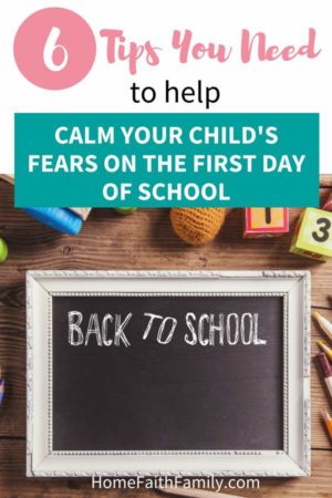 The first day of school can be scary for some children. Help calm your child's fears with these 6 easy tips. You'll be setting your child up for success inside and outside the classroom. Keep reading to find your favorite idea! #firstdayofschool #kindergarten #preschool #school | first day of school ideas, the first day of school, first day of school kids, first day of school class, first day of school tips