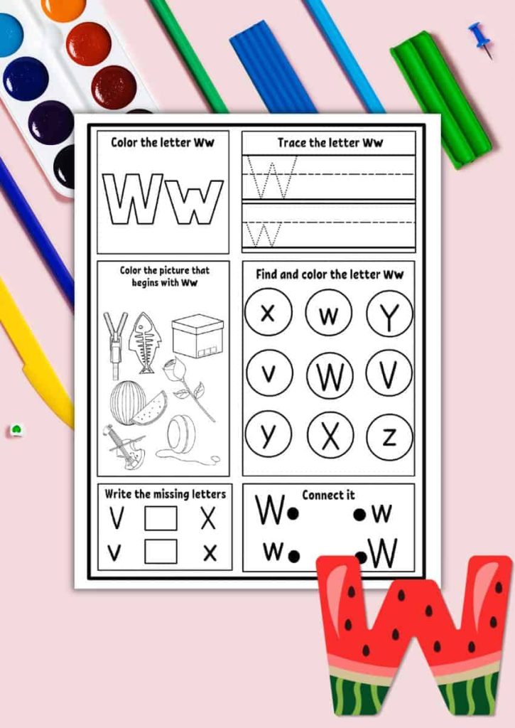Free Letter W Worksheets For Preschool