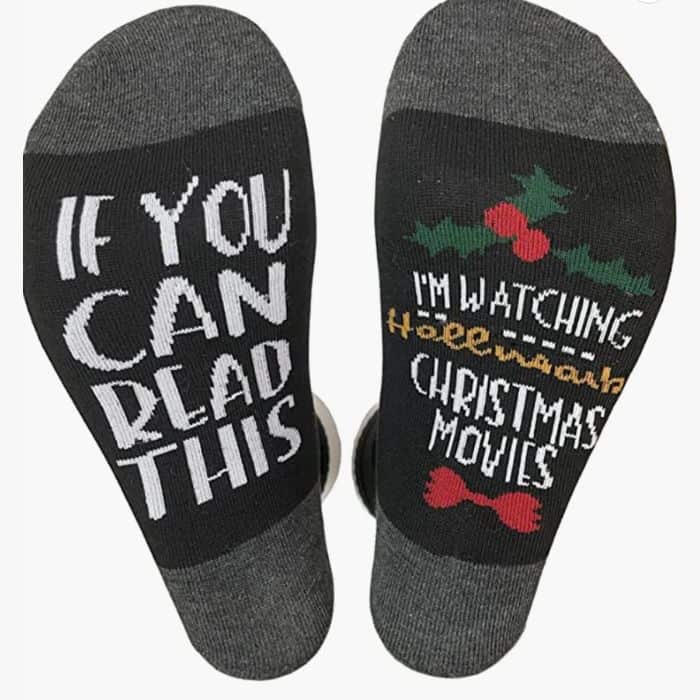 If you can read this I'm watching Christmas movies socks.