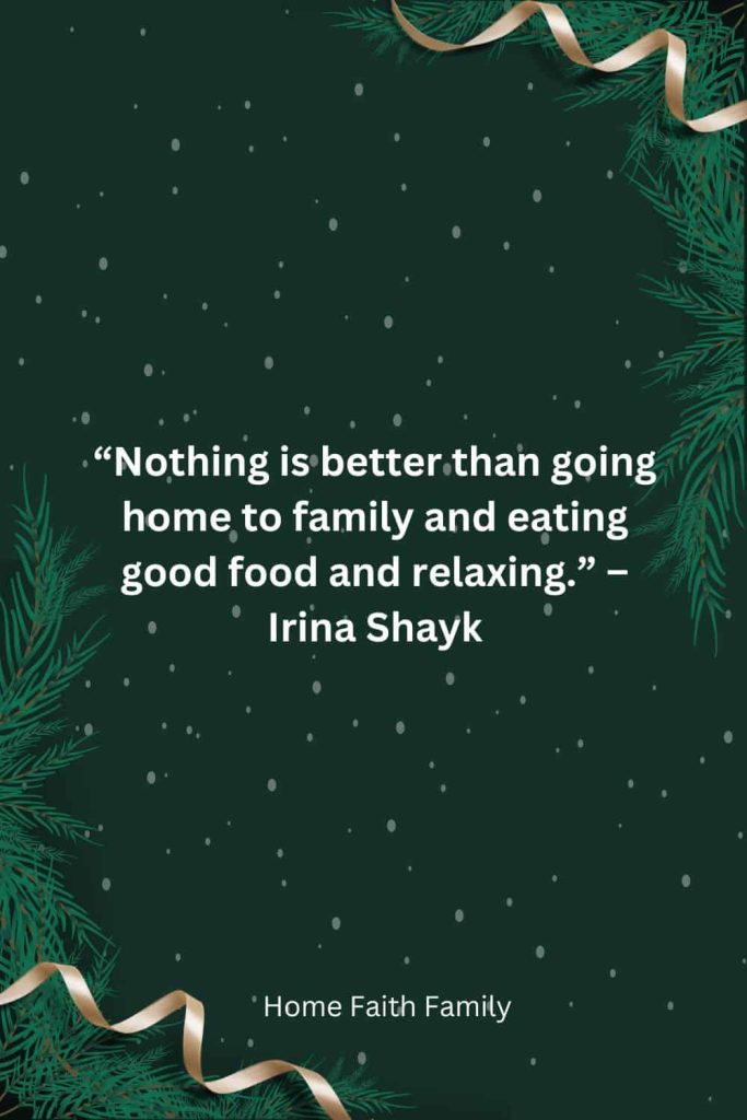 Irina Shayk quote about family and food during the Christmas season