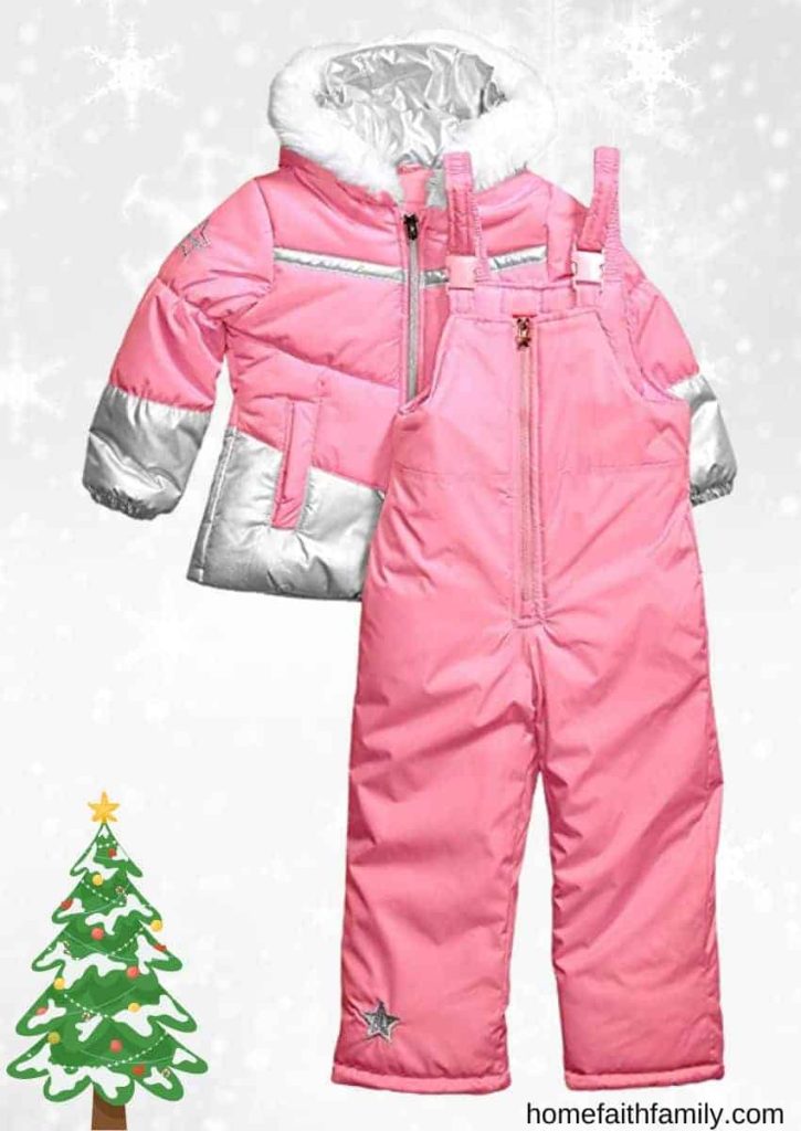 LONDON FOG Girls' Snowsuit with Snowbib and Puffer Jacket