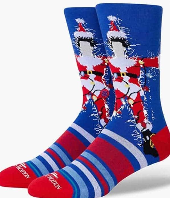 Blue Lampoons Christmas socks.