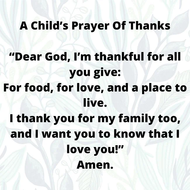 Mealtime Prayers For Children