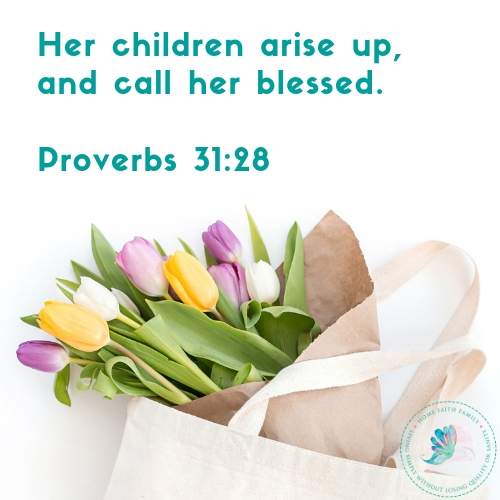 Your mom is a Proverbs 31 woman. Share with her this beautiful Bible verse and find your next favorite Mother's Day quote from this list. #mothersday #BibleVerses #Proverbs31 #Proverbs31woman