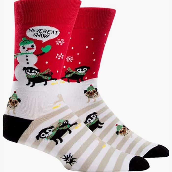 Never eat snow Christmas socks.