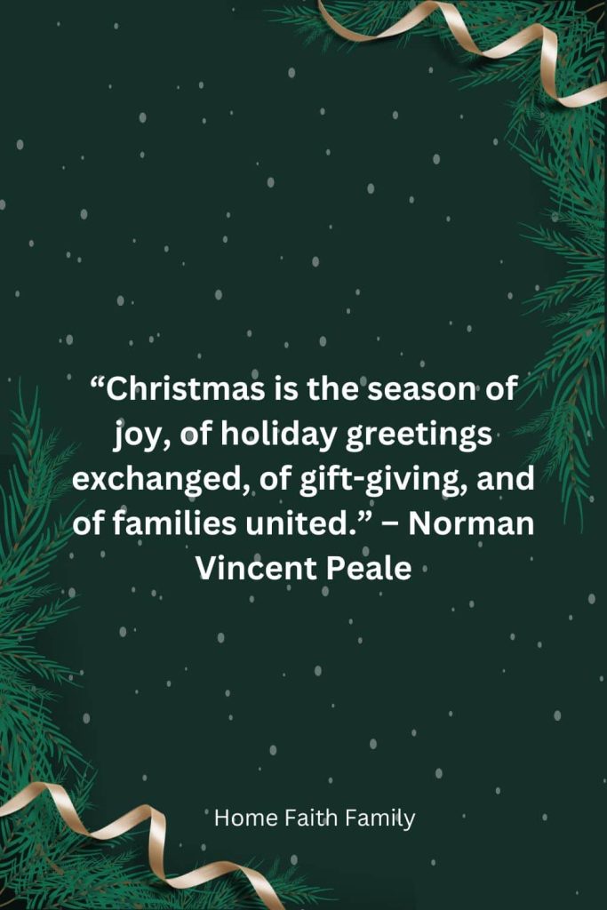 Norman Vincent Peale thankful for family Christmas day quotes