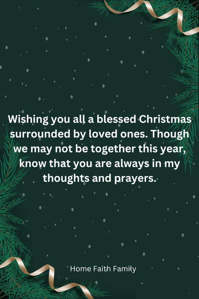 Prayers of family members at Christmas time