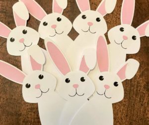 This easy Easter bunny craft for kids is adorable! This free project is perfect for beginners using their Cricut. And don't worry if you don't have a Cricut, the printable PDFs are available as well. Grab your freebie and make this adorable craft, today! #cricut #diy #easter #craftsforkids #eastercraft #bunnies