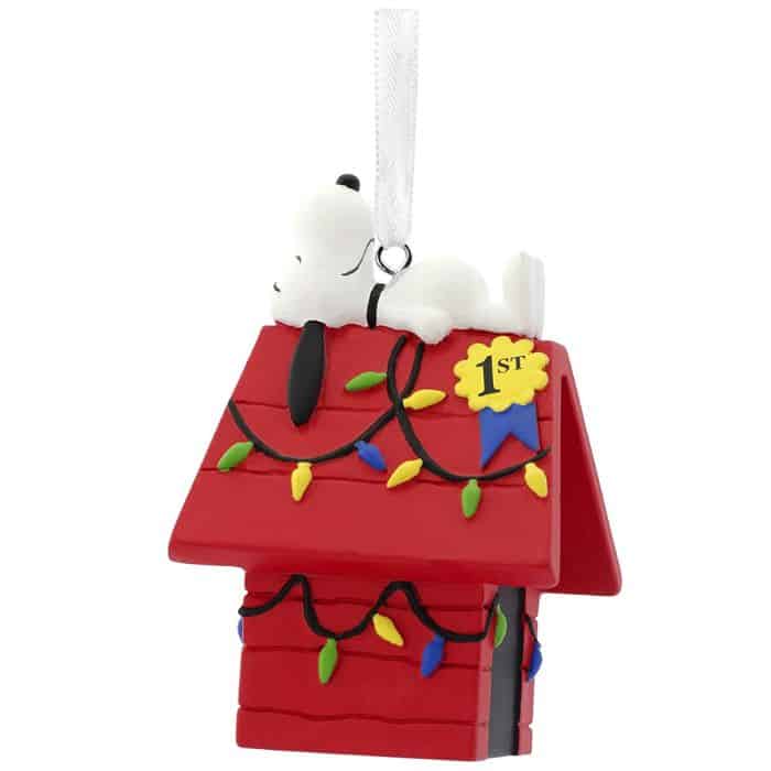 Snoopy on his doghouse Christmas Ornament