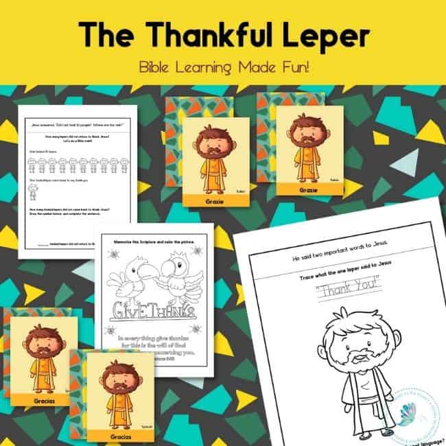 The thankful leper child's Bible activity printable.