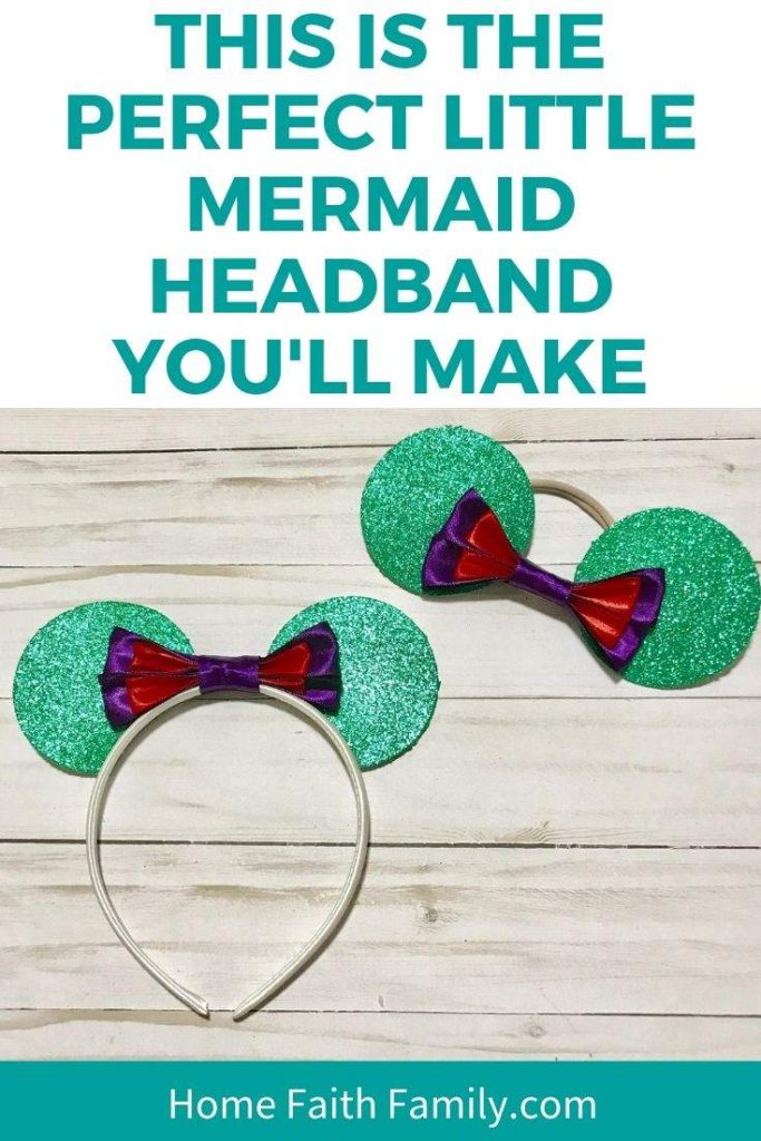 DIY this easy Disney ears headband for your Little Mermaid fan in minutes! This tutorial is easy and will look adorable! #Disney #LittleMermaid #PrincessAriel #DIY #Headband
