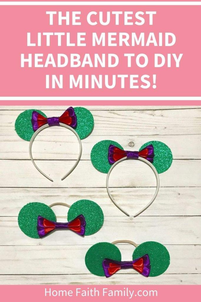 My Cricut Maker made Disney's Princess Ariel headband so quick! This is the perfect Disney ears project for the upcoming Little Mermaid. #LittleMermaid #DisneyEars #CricutMaker