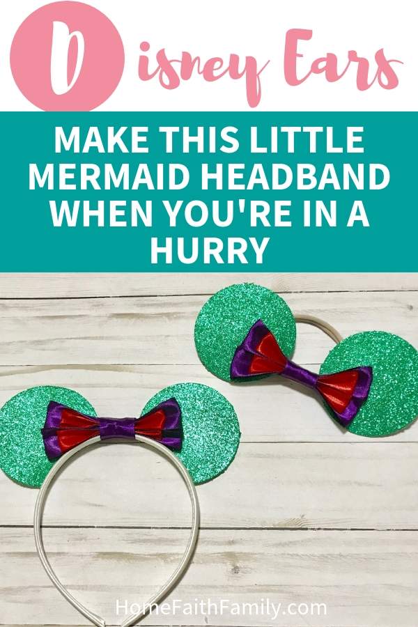 This Little Mermaid headband is perfect for your own Disney princess. DIY these cute ears in a matter of minutes with this easy to follow craft tutorial (perfect for beginners). #Disney #LittleMermaid #Ariel #DisneyEars