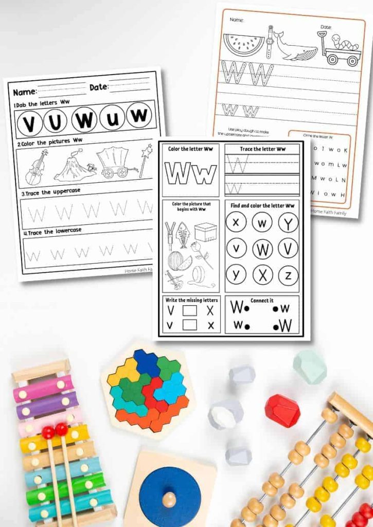 Tracing The Letter W Worksheets For Preschoolers