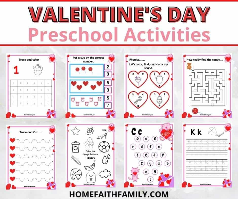 Valentines Day preschool activities bundle
