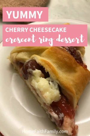 I love how easy this yummy cherry cheesecake ring dessert is to make. With only a few ingredients, this crescent roll recipe is the perfect dessert for your home. Keep reading to start cooking, today! #food #dessert #dessertrecipes #yummy | crescent recipes, crescent dough, crescent roll recipes dessert, pilsbury crescent recipes