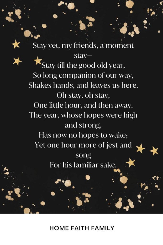 a song for new years eve by william cullen bryant