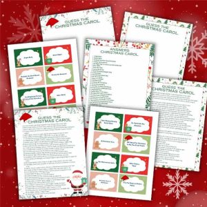Christmas Carol Guessing Game Printable With Answers