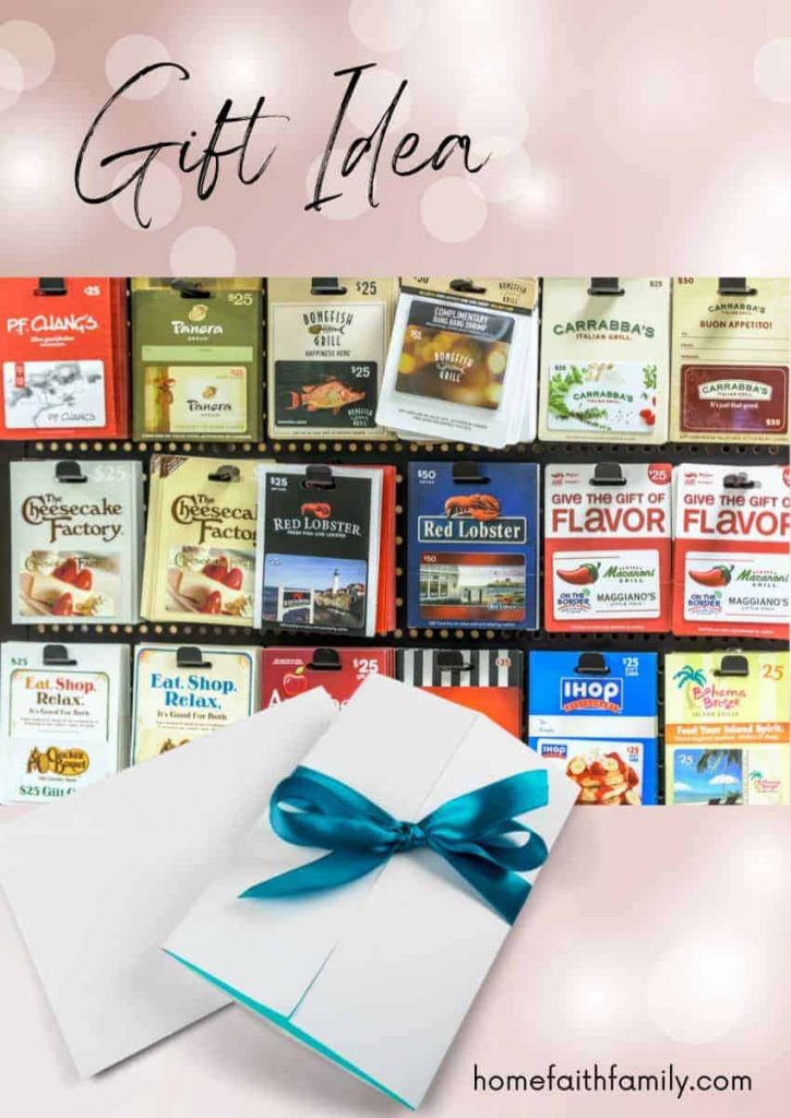 Gift card ideas for Christmas gifts