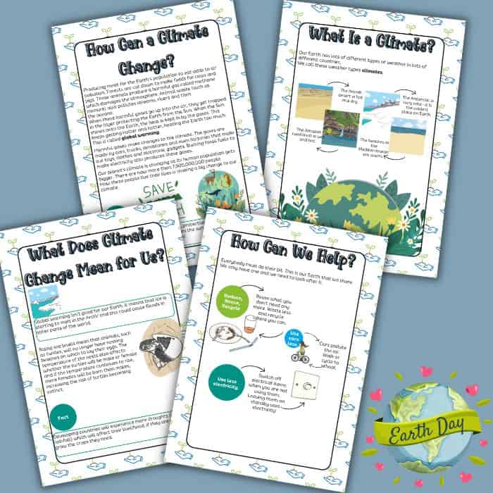 climate change earth day worksheets.