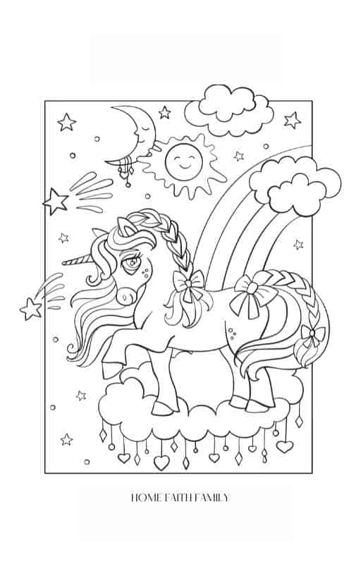 easy unicorn coloring pages for kids