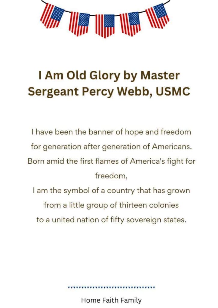 flag day poems I Am Old Glory by Master Sergeant Percy Webb, USMC