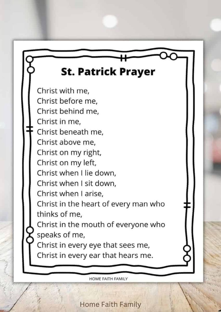 Free St. Patrick's Breastplate Prayer Printable For Kids - Home Faith ...