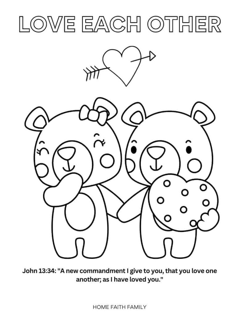 christian valentine coloring pages