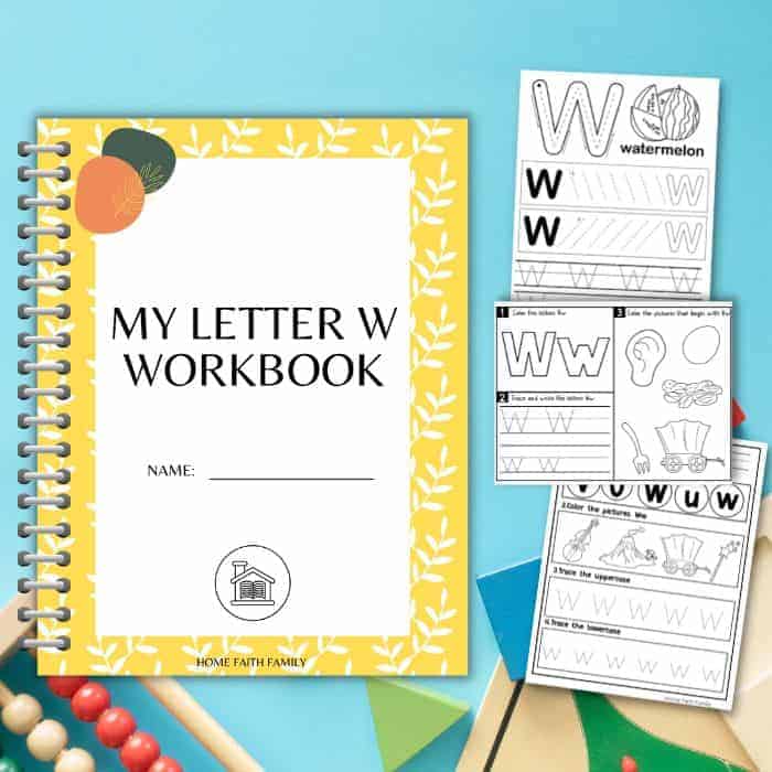 Letter w worksheets for preschool and kindergarten children.