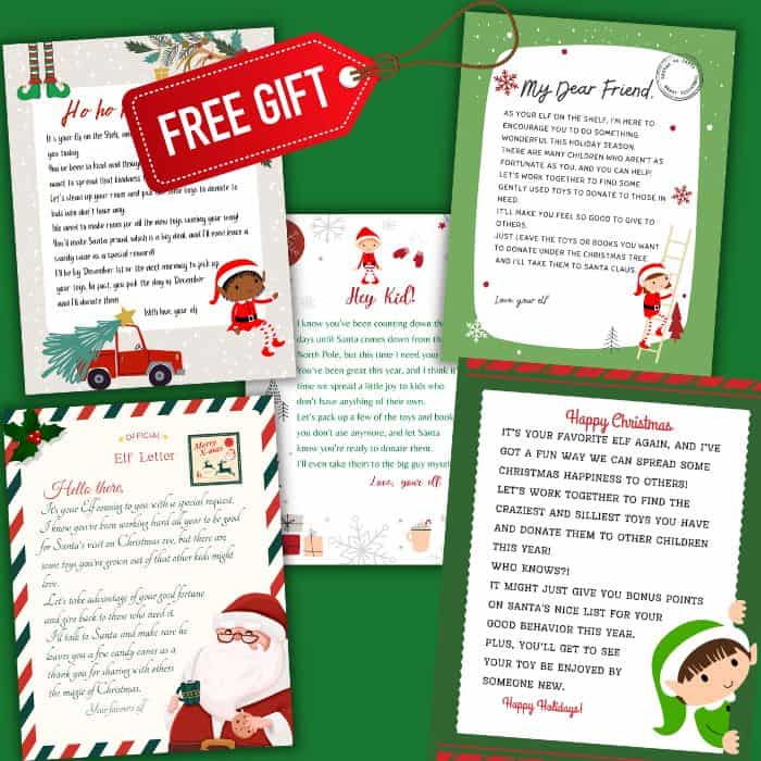 free printable elf on the shelf toy donation letters