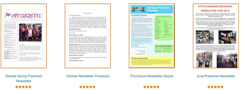 free templates for preschool newsletters