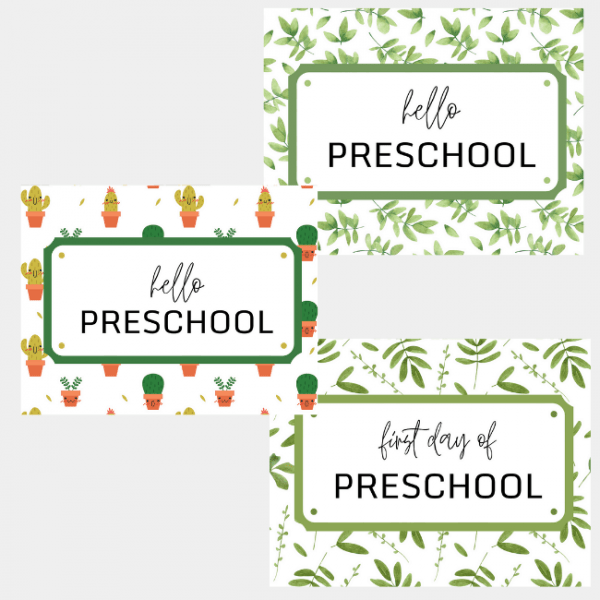 Free First Day of Preschool Keepsake Signs For Your Child - Home Faith ...