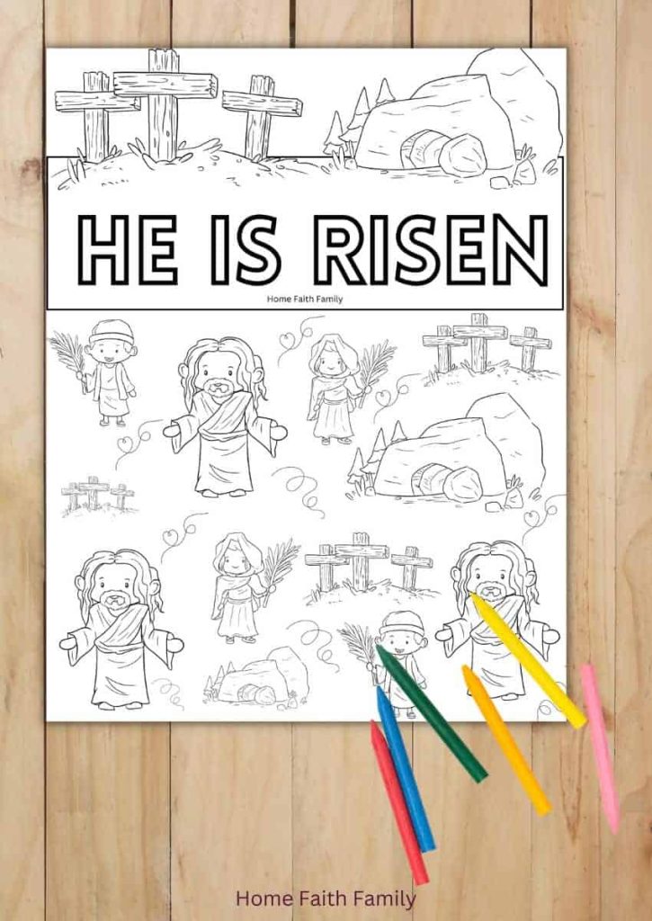 free he is risen easter coloring pages lds