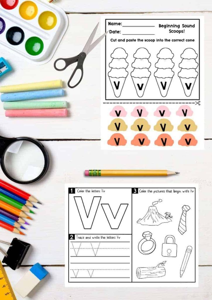 how to teach letter v to preschool kindergarten