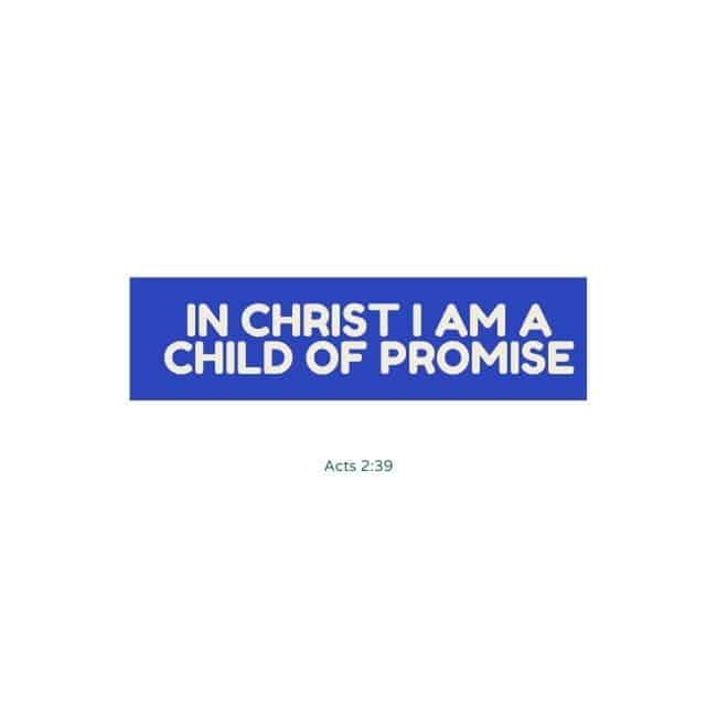 In Christ I am a child of promise.