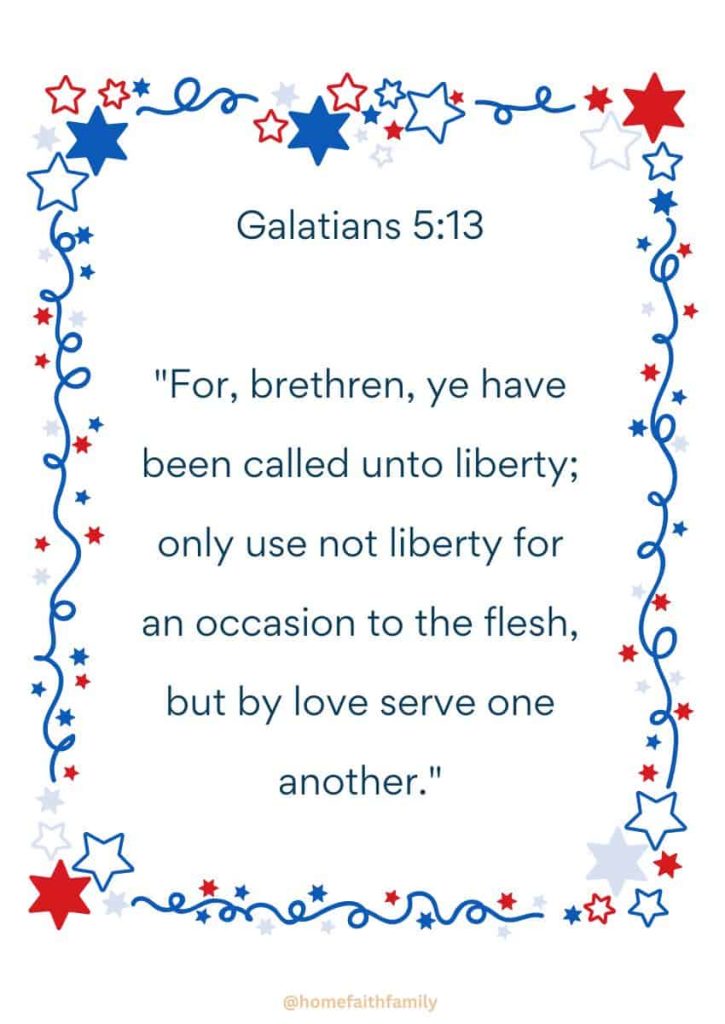 independence day 4th of July Bible verses Galatians