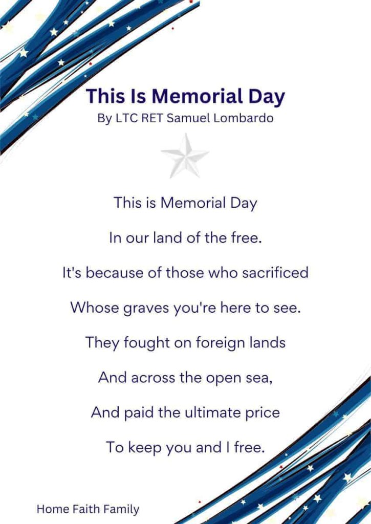 memorial day readings for church poems by soldiers