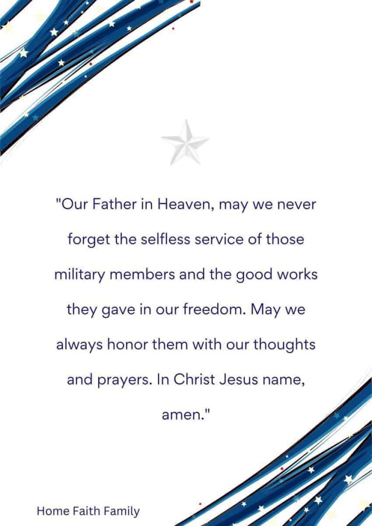 memorial day readings for church prayer for armed forces