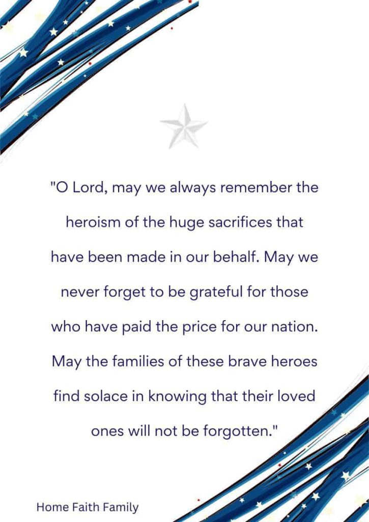 memorial day readings for church prayer for military family members