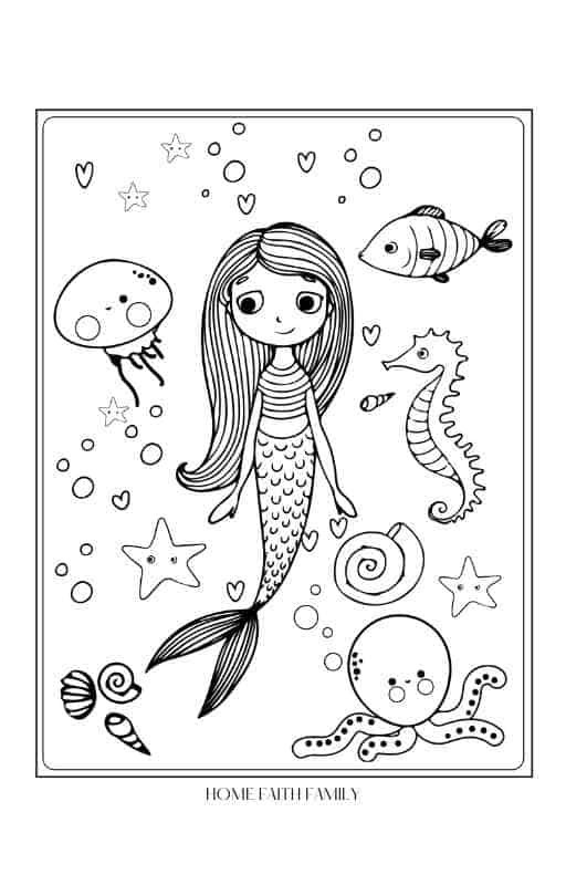 mermaid coloring book printable